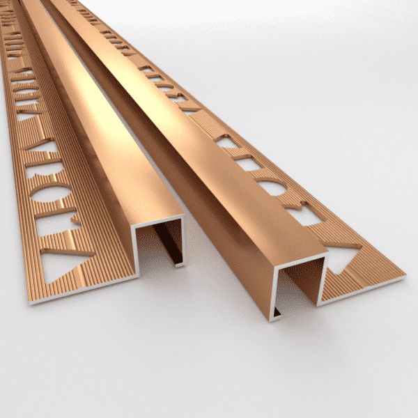 Vroma Bright Bronze Box Square Edge 2.5M Heavy Duty Aluminium Tile Trims