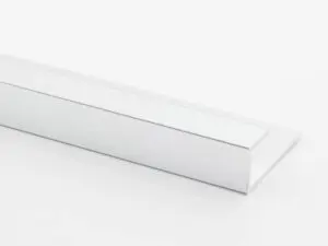 Vroma Bright Chrome Box Capping 2.5M Heavy Duty Aluminium Tile Trims