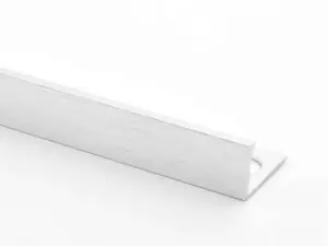 Vroma Light Brushed Chrome Straight Edge L-Shape 2.5M Heavy Duty Aluminium Tile Trims