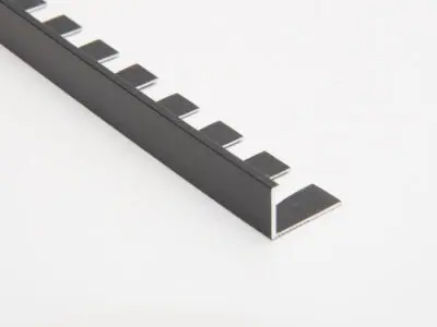 Vroma Formable Matt Black L Shape 2.5M Heavy Duty Tile Trims