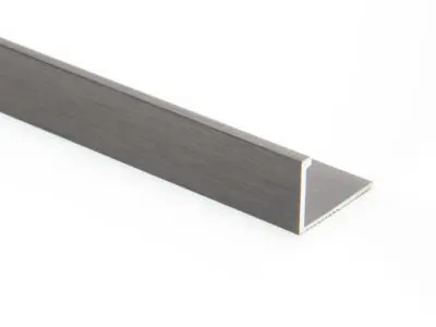 Vroma Brushed Matt Gun Metal Straight Edge L-Shape 2.5M Heavy Duty Aluminium Tile Trims
