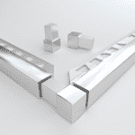 Vroma Stainless Steel Mirror Chrome & Brushed Finish Box Square Edge Corner Block - 12mm - mirror-chrome - box-square-edge