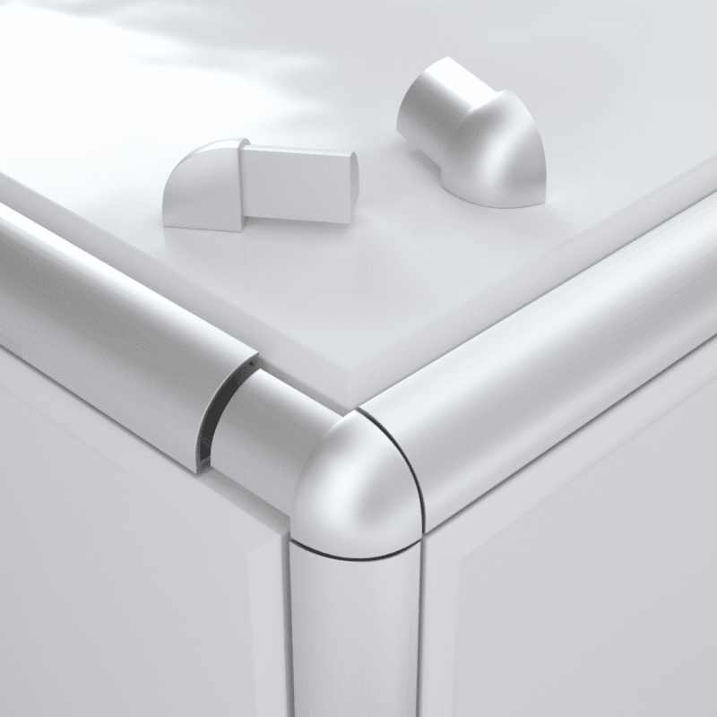 Vroma Matt Chrome Round/Quadrant Aluminium Corner blocks Vroma Trims