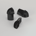 Vroma Brushed  Black Round/Quadrant Aluminium Corner blocks - 12mm-external