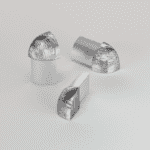 Vroma Light Brushed Chrome Round/Quadrant Aluminium Corner blocks - 12mm-internal