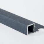 Vroma Textured Metallic Grey Box Square Edge 2.5M Heavy Duty Aluminium Tile Trims - 10mm - 1 - 