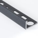 Vroma Grey Metallic Straight Edge L-Shape 2.5M Heavy Duty Aluminium Tile Trims - 10mm - 1 - 