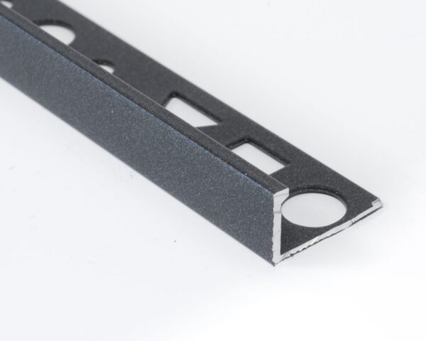 Vroma Grey Metallic Straight Edge L-Shape 2.5M Heavy Duty Aluminium Tile Trims