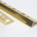Vroma Polished Gold Straight Edge L-Shape 2.5M Heavy Duty Aluminium Tile Trims - 12mm - 10 - 