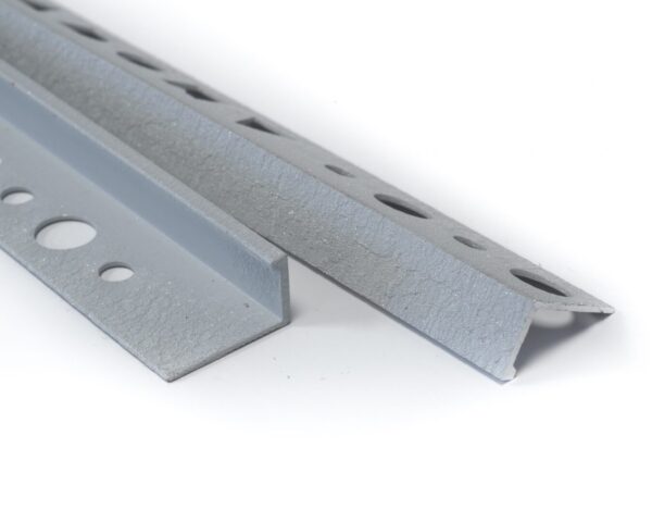Textured Light Grey Straight Edge L-Shape 2.5M Heavy Duty Aluminium Tile Trims