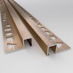 Vroma Brushed Bronze Box Square Edge 2.5M Heavy Duty Aluminium Tile Trims - 10mm - 1 - 