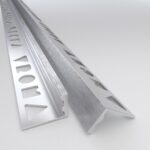Vroma Deep Brushed Chrome Straight Edge L-Shape 2.5M Premium Heavy Duty Aluminium Tile Trims - 12mm - 1