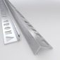 Vroma Samples - vroma-light-brushed-chrome-straight-edge-l-shape-2-5m-heavy-duty-aluminium-tile-trims