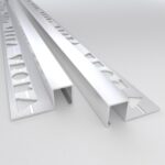 Vroma Matt Chrome Box Square Edge 2.5M Heavy Duty Aluminium Tile Trims - 10mm - 10 - 