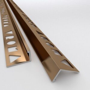 Vroma Bright Bronze Straight Edge L-Shape 2.5M Heavy Duty Aluminium Tile Trims