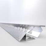 Vroma Deep Brushed Chrome Triangle 2.5M Heavy Duty Aluminium Tile Trims - 12mm - 10 - 