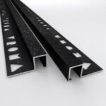 Vroma Brushed Black Box Square Edge 2.5M Heavy Duty Aluminium Tile Trims - 12mm - 1 - 