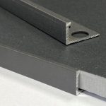 Vroma Matt Grey Straight Edge L-Shape 2.5M Heavy Duty Aluminium Tile Trims - 15mm - 1
