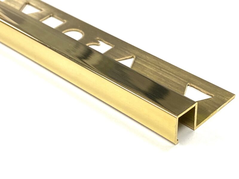 SAMPLE Vroma Polished Brass Box Shape 2.5M Heavy Duty Brass Tile Trims