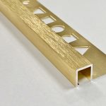 Vroma Deep Brushed Gold Box Square Edge 2.5M Heavy Duty Aluminium Tile Trims - 12mm - 10 - 
