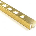 Vroma Deep Brushed Gold Straight Edge L-Shape 2.5M Heavy Duty Aluminium Tile Trims - 8mm - 1