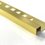 Vroma Polished Gold Box Square Edge 2.5M Heavy Duty Aluminium Tile Trims - 12mm - 1 - 