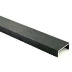 Vroma Deep Brushed Black Listello 2.5M Aluminium Tile Trim - 10mm-x-7mm - 10