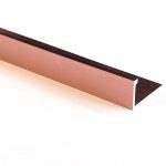 Vroma Bright Copper Straight Edge L-Shape 2.5M Heavy Duty Aluminium Tile Trims - 10mm - 10