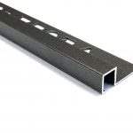Vroma Grey Metallic Box Square Edge 2.5M Heavy Duty Aluminium Tile Trims - 12mm - 10