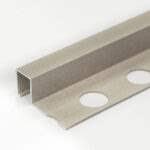 Vroma Light Grey Stone Box Square Edge 2.5M Heavy Duty Aluminium Tile Trims - 12mm - 1