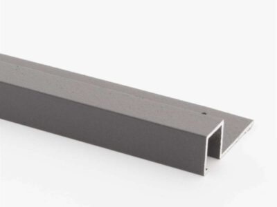 Vroma Matt Grey Box Square Edge 2.5M Heavy Duty Aluminium Tile Trims