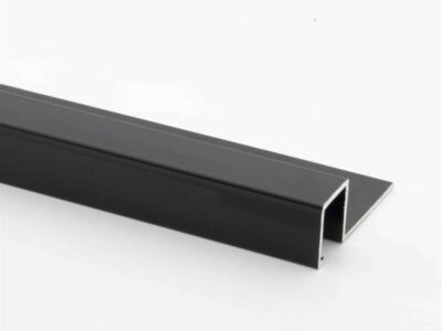 Vroma Polished Black Box Square Edge 2.5M Heavy Duty Aluminium Tile Trims