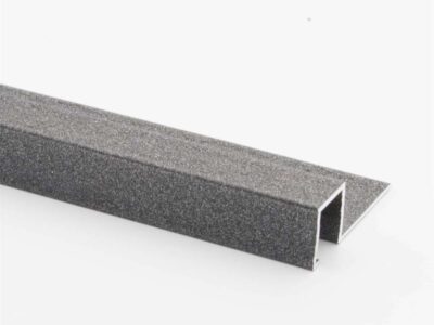 Vroma Textured Metallic Charcoal Box Square Edge 2.5M Heavy Duty Aluminium Tile Trims