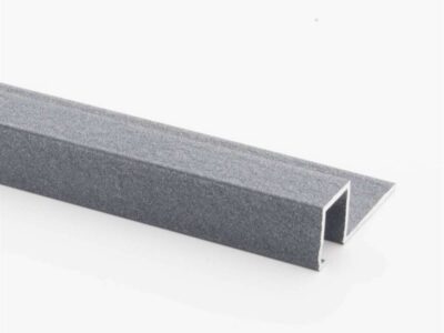 Vroma Textured Metallic Grey Box Square Edge 2.5M Heavy Duty Aluminium Tile Trims