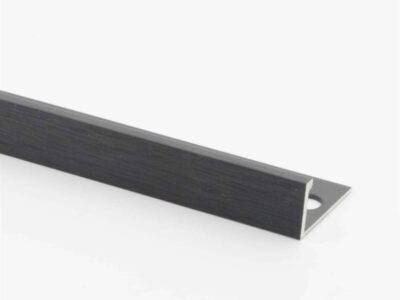 Vroma Brushed Black Straight Edge L-Shape 2.5M Heavy Duty Aluminium Tile Trims