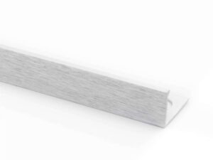 Vroma Deep Brushed Chrome Straight Edge L-Shape 2.5M Heavy Duty Aluminium Tile Trims