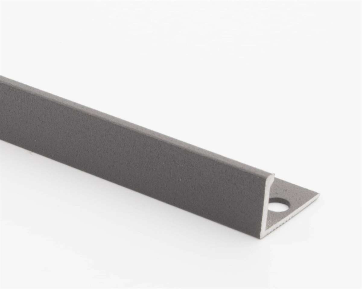 Vroma Matt Grey Straight Edge L Shape 2 5m Heavy Duty Aluminium Tile Trims Vroma Trims