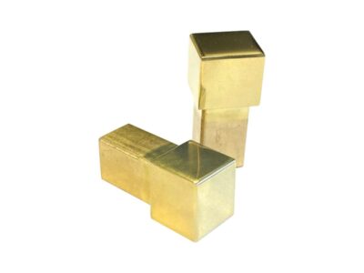 Vroma Polished Brass Box Square Edge Corner Block