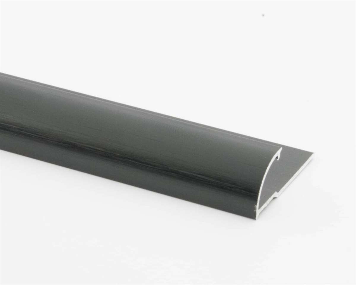 Vroma Brushed Black Quadrant 25m Heavy Duty Aluminium Tile Trims