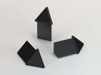 Vroma Deep Brushed Black Triangle Aluminium Corner blocks