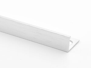 Vroma Trade Trim Light Brushed Chrome L-Shape 2.5M Aluminium Tile Trims