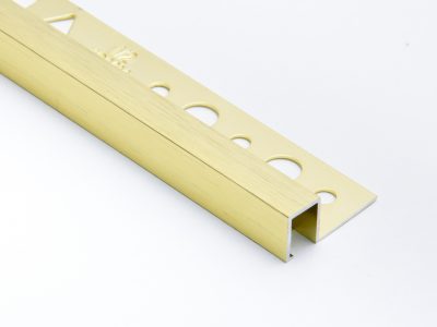 Vroma Deep Brushed Gold Box Square Edge 2.5M Heavy Duty Aluminium Tile Trims