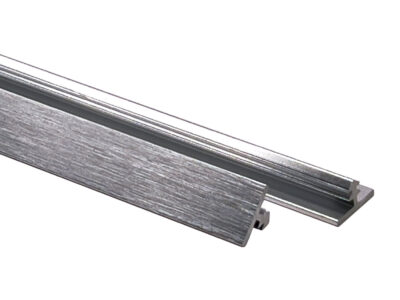 Vroma Light Brushed Chrome T Bar Aluminium 2.5M Heavy Duty Profile